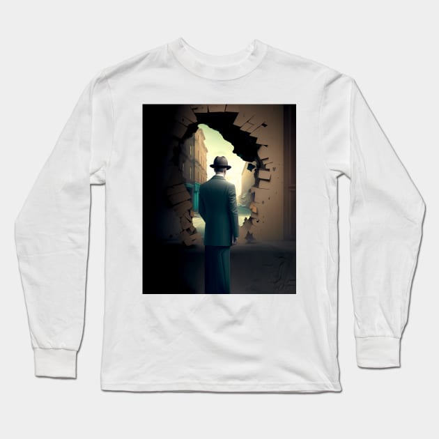 America: What Happened to the American Dream? On a Dark Background Long Sleeve T-Shirt by Puff Sumo